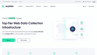 Website screenshot for Oxylabs