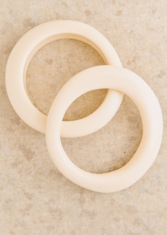Luca Bracelet Set - Ecru - Plastic - Sézane