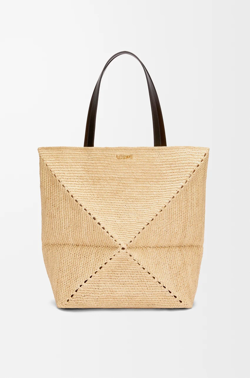 Loewe, Xl Puzzle Fold Tote in Raffia