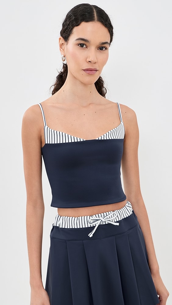 Amaya Top - Navy/chantilly