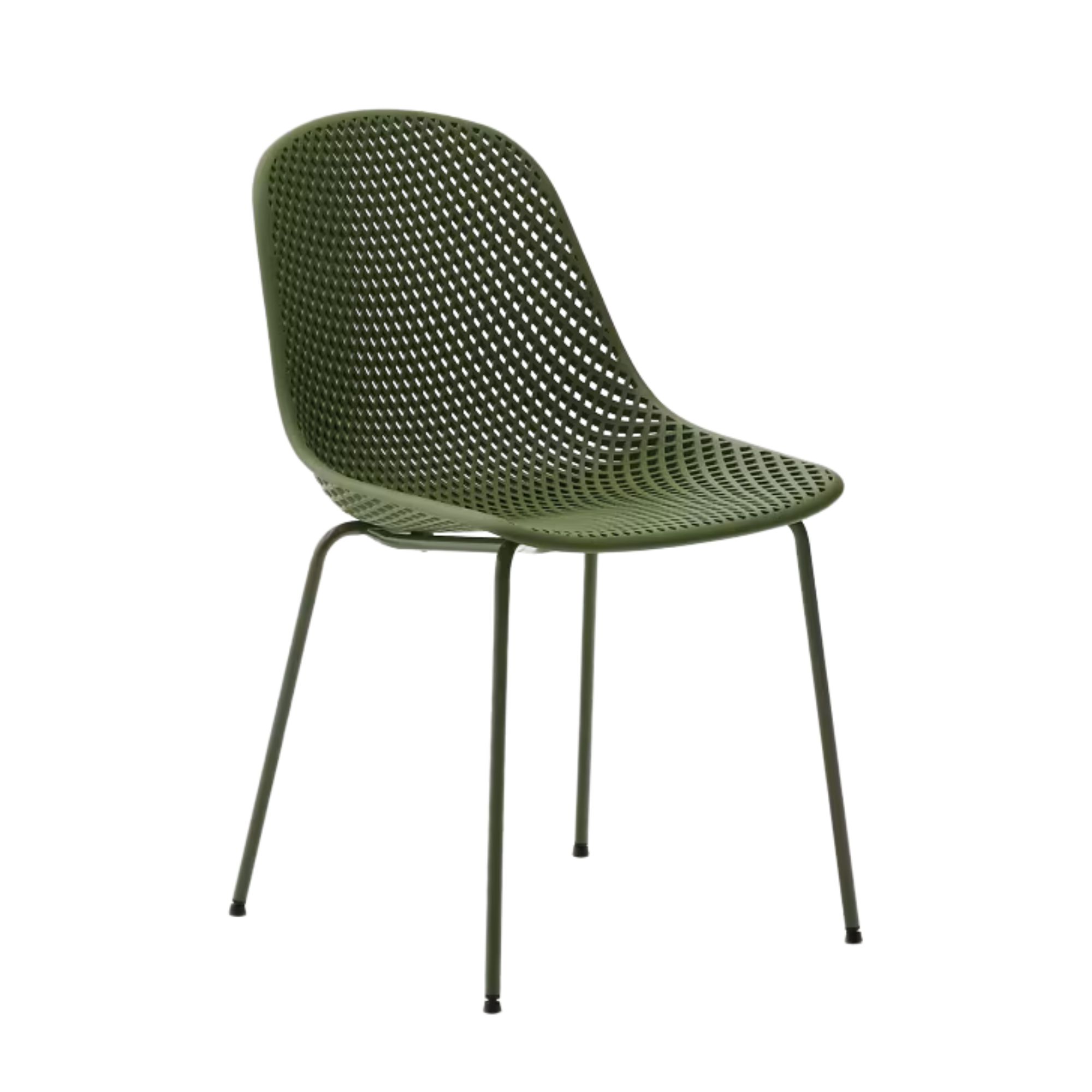 Kave Home, Quinby Outdoor Chair With Green Steel Legs