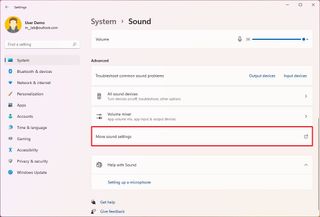Open More sound settings