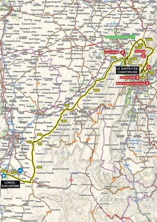 The map and profile of stage 6 of the 2021 Criterium du Dauphine