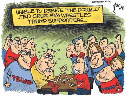 Political Cartoon U.S. Cruz Trump 2016