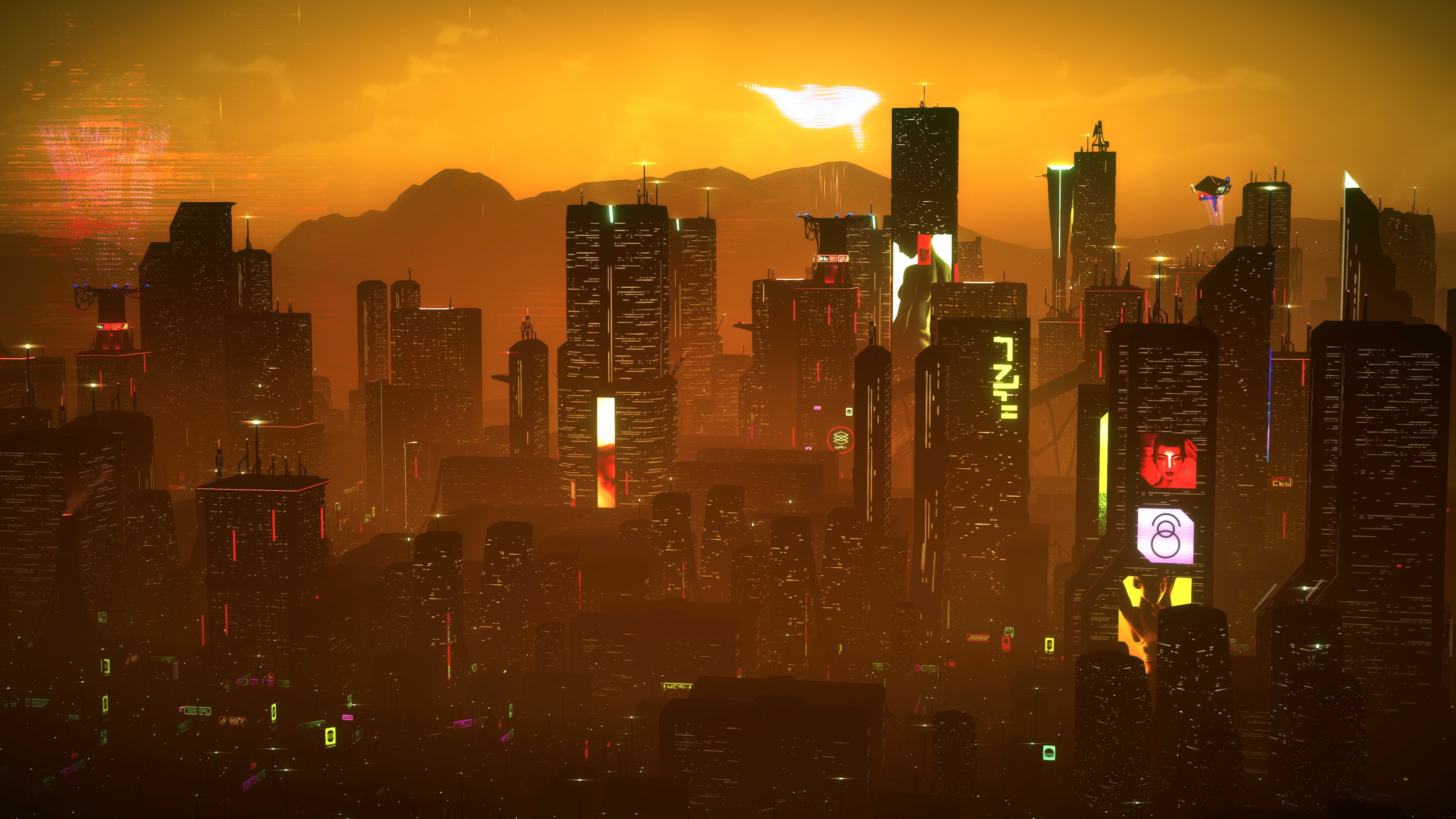 A cyberpunk city