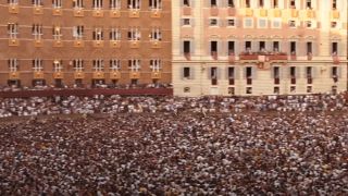 A huge street scene in Siena Italy in Quantum of Solace