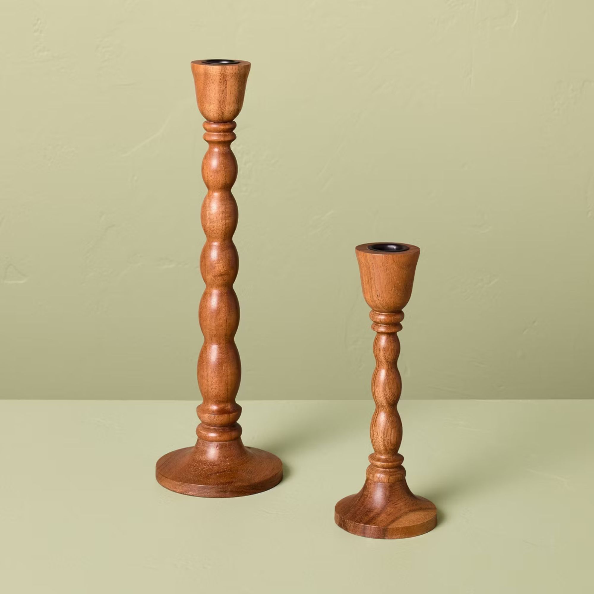2pk Wood Candlestick Set - Hearth &amp;amp; Hand&amp;trade; with Magnolia