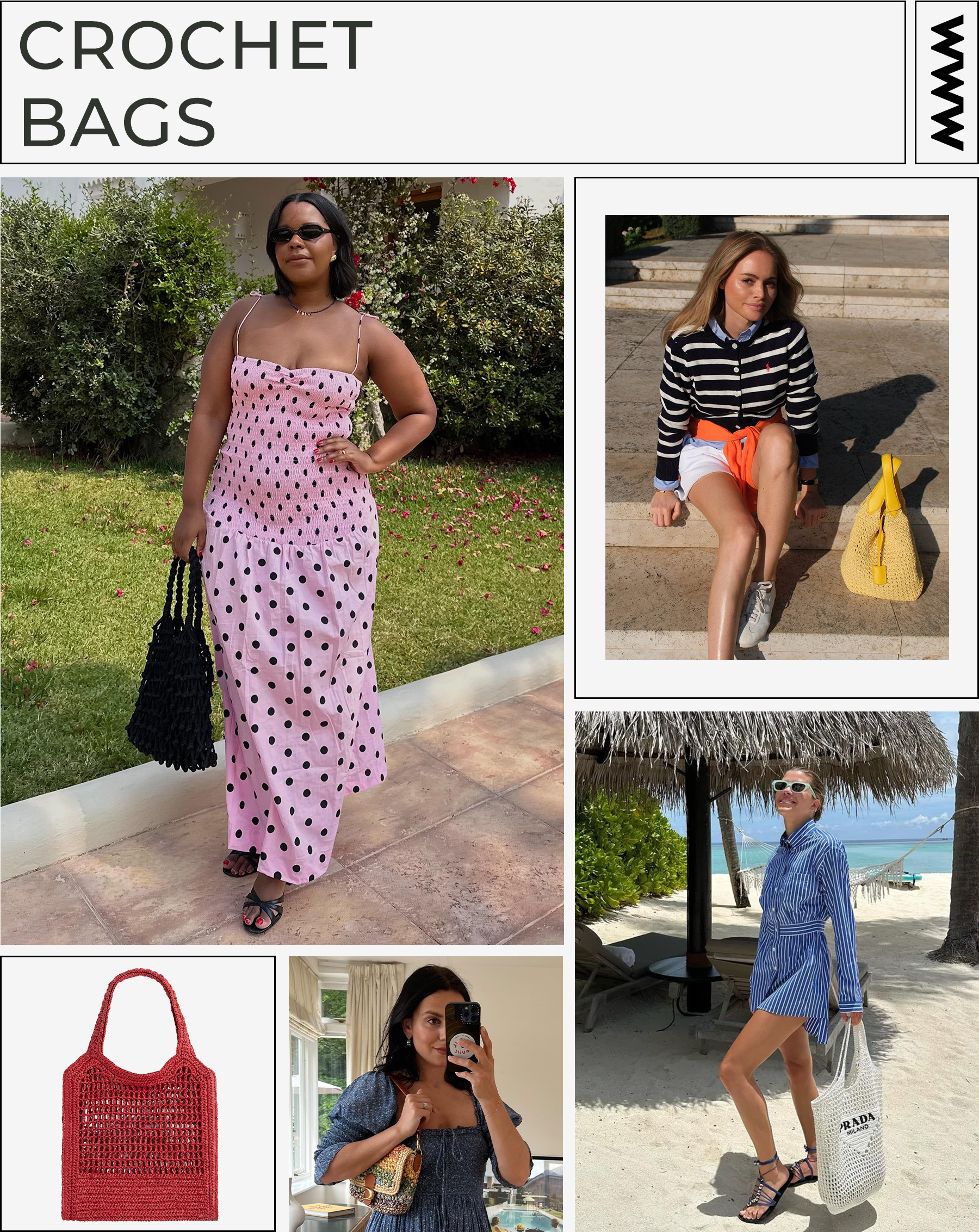 women wear crochet bags