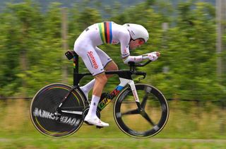 World champion Tom Dumoulin (Sunweb) during the stage 16 time trial at the Giro d'Italia