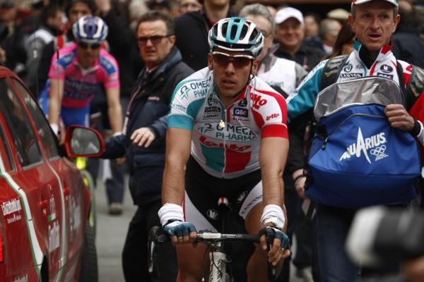 Philippe Gilbert (Omega Pharma-Lotto) after crossing the line.