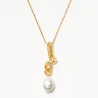 Missoma Molten Baroque Pearl Drop Pendant Necklace: