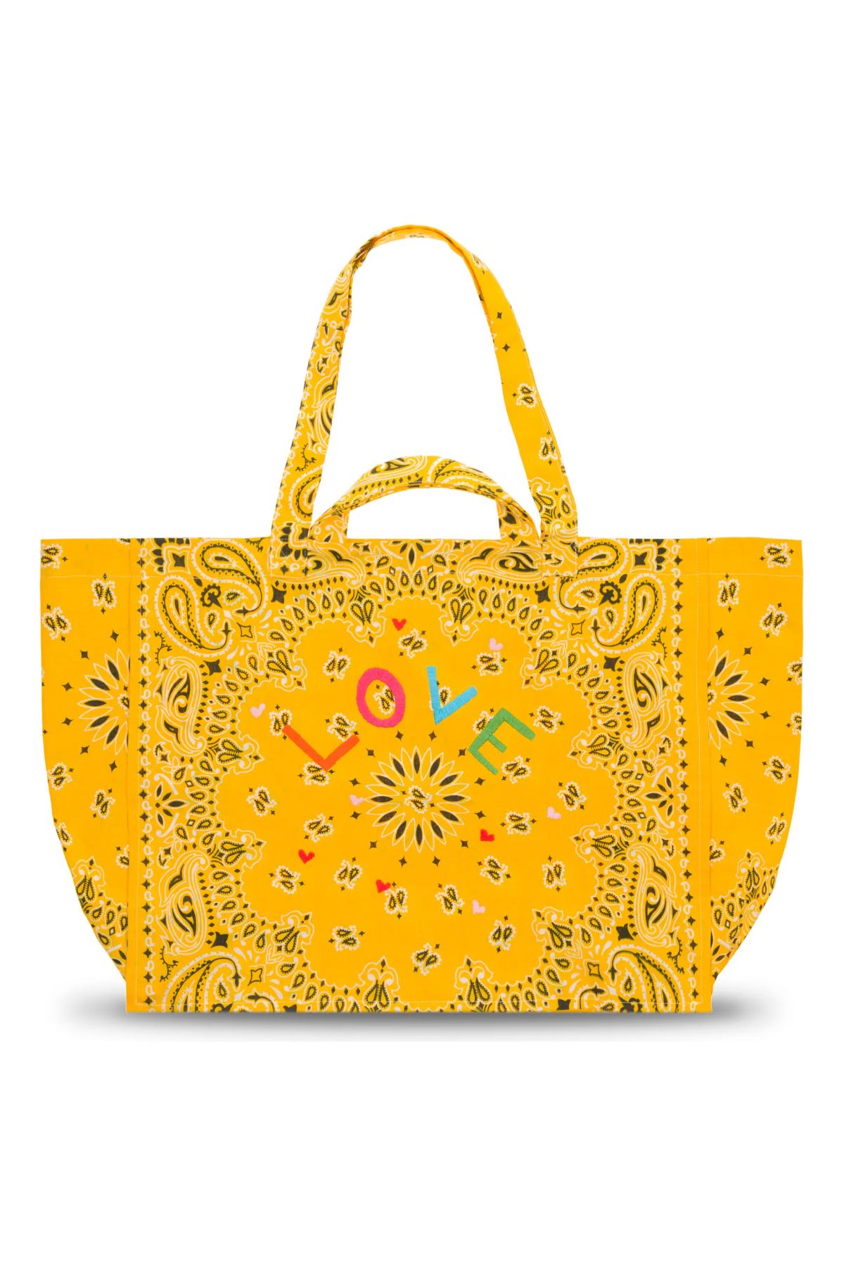 Call It By Your Name Maxi Cabas Embroidered Bandana Reversible Tote