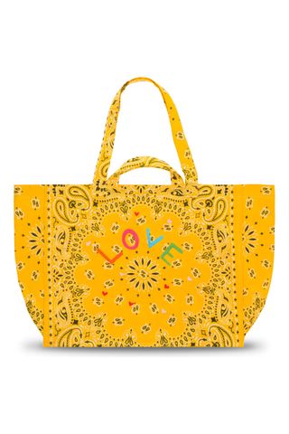 Call It By Your Name Maxi Cabas Embroidered Bandana Reversible Tote