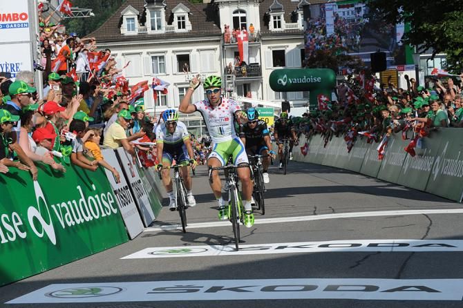 Peter Sagan (Cannondale) takes the stage 3 win at Tour de Suisse
