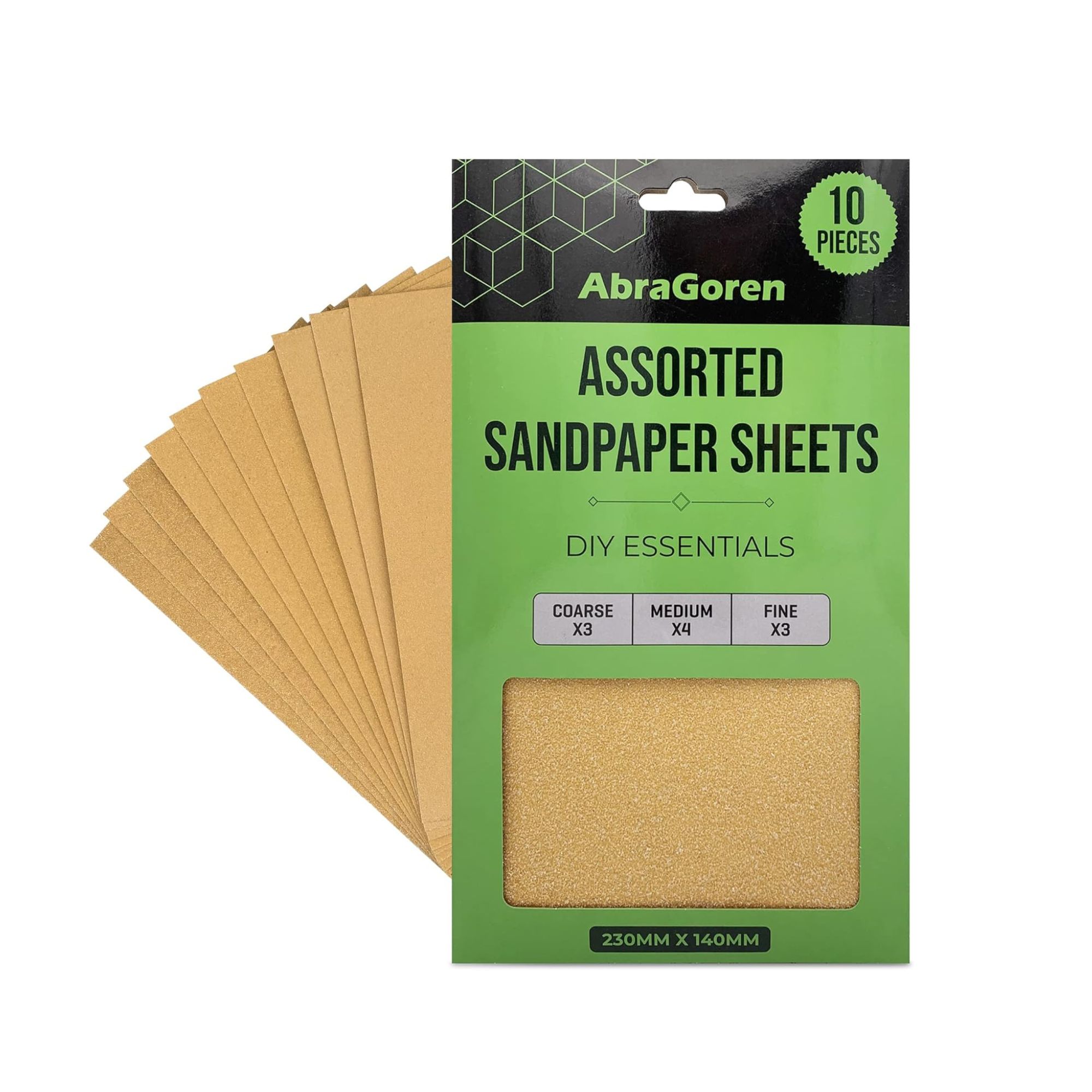 picture of Pack of 10 Sand Paper Sheets - Mixed Grits