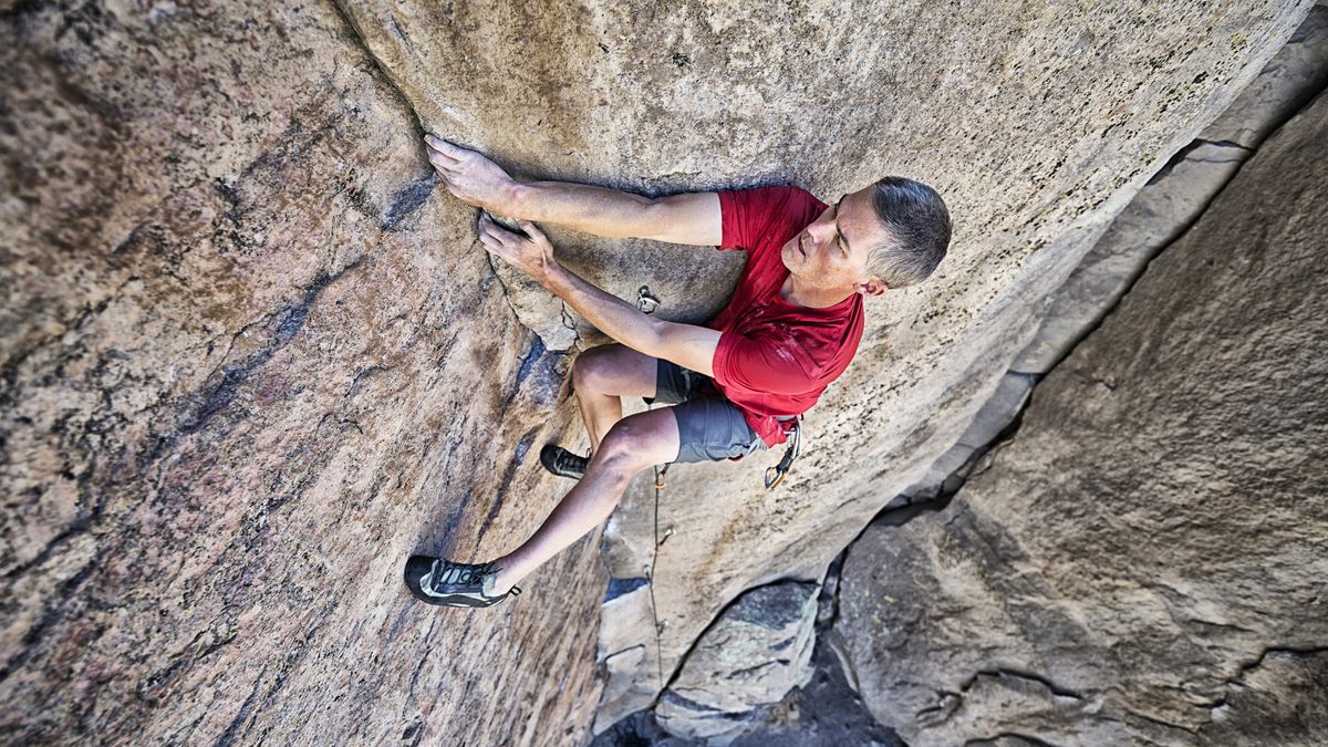 Is rock climbing dangerous?: climber on rock wall