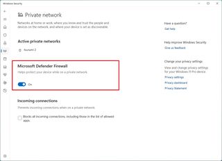 Enable or disable Microsoft Defender Firewall