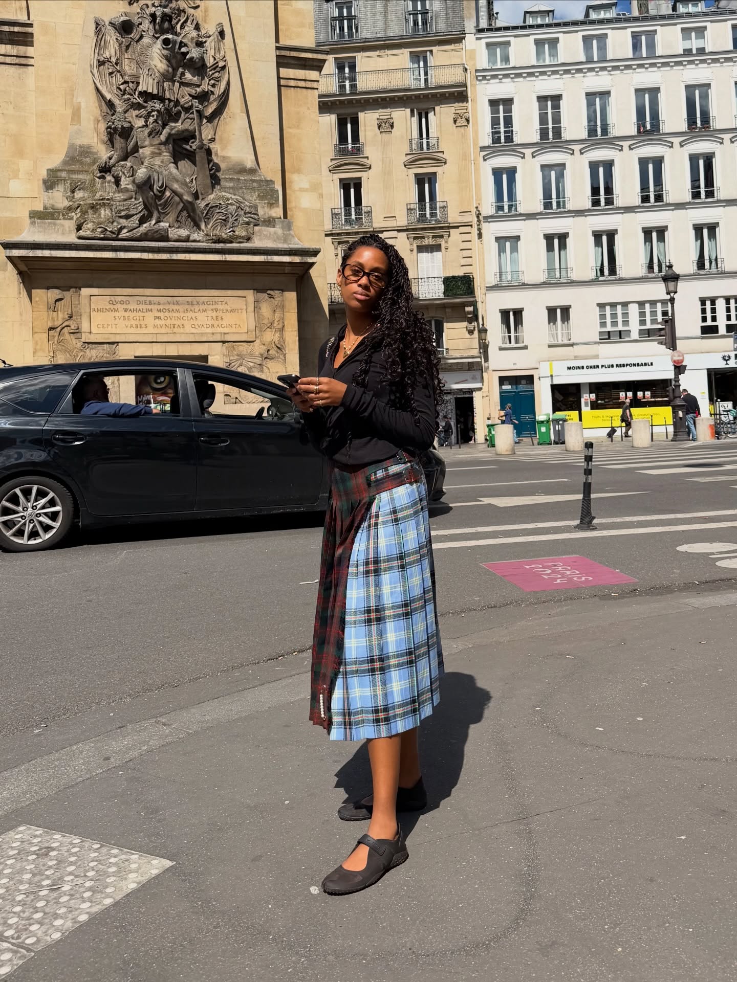Claire Most wears sporty ballerina pumps.