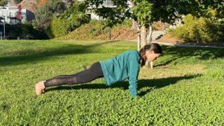 Woman doing a high plank