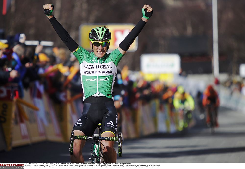 Amets Txurruka (Caja Rural-Seguros RGA) wins stage 4 at the Tour of Norway