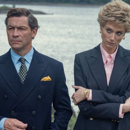 Dominic West as Prince Charles and Elizabeth Debicki as Diana in Season 5 of The Crown