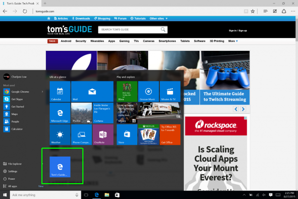 How To Pin A Website To Windows 10's Start Menu | Laptop Mag