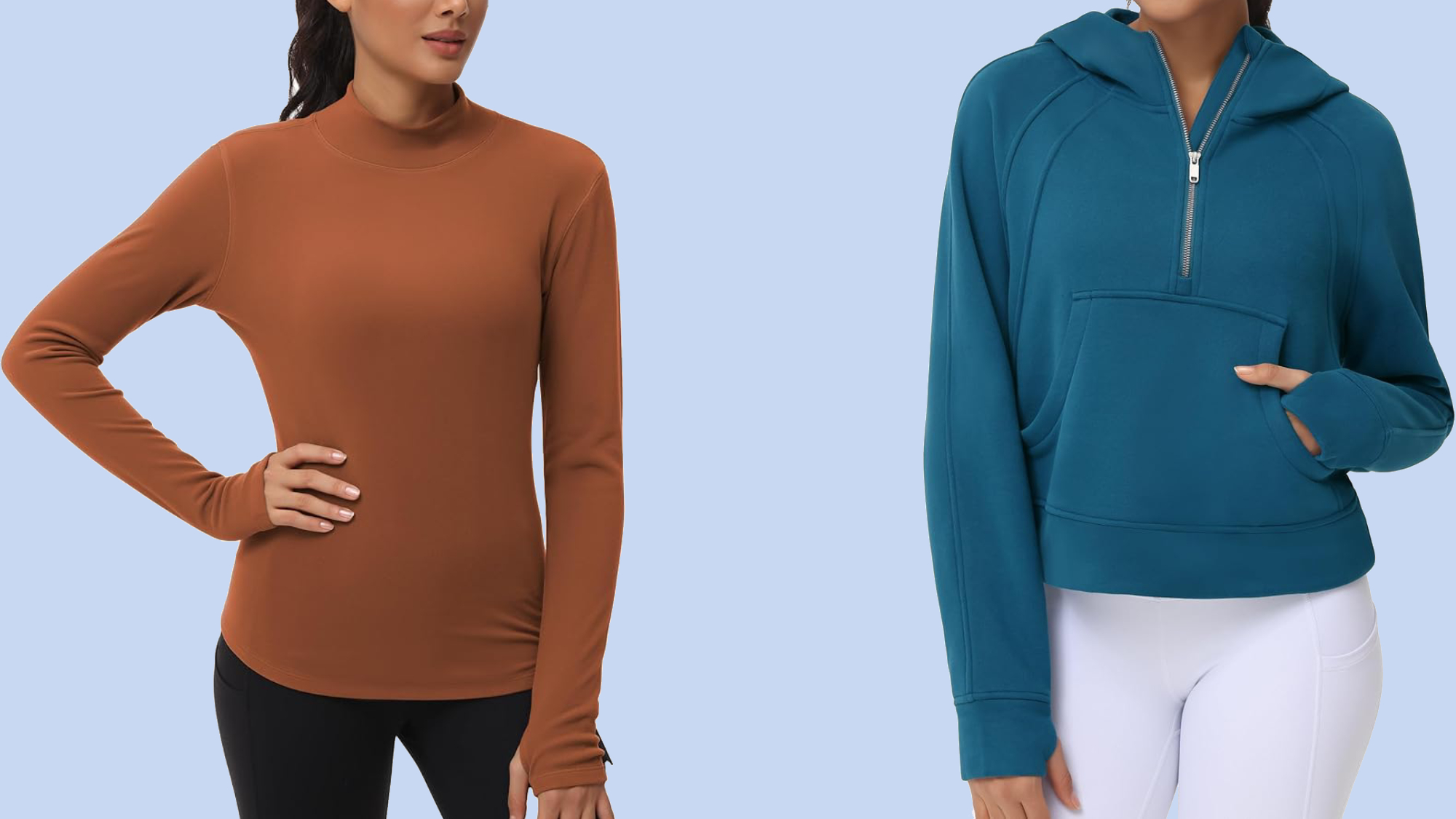 The Gym People apparel is shown on two women