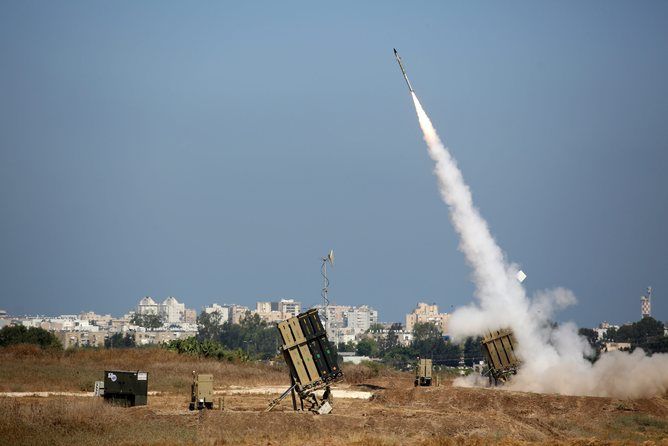 An Israeli Iron Dome missile is fired