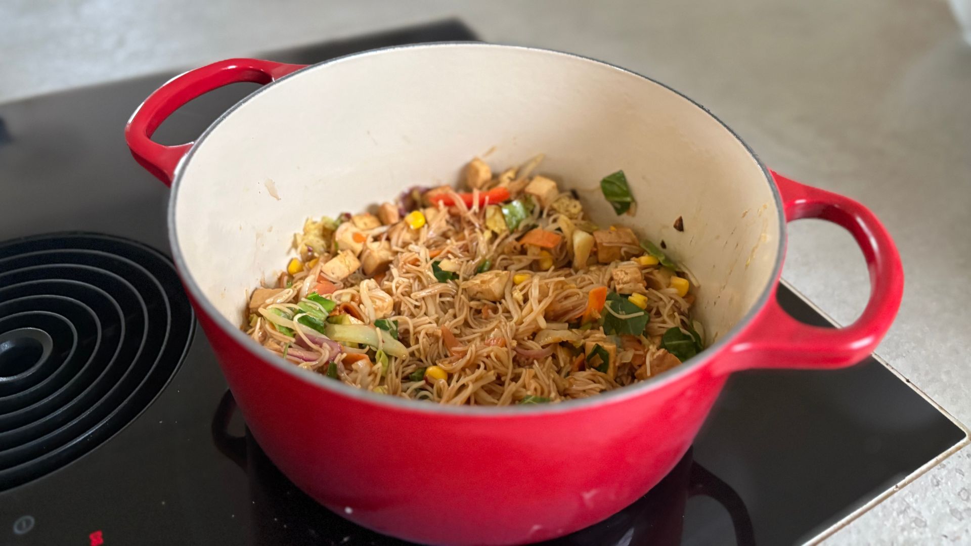 Testing the Le Creuset Round Casserole Dish in our kitchen