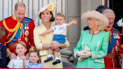 Trooping the Colour Prince Charles, Camilla Duchess of Cornwall, Prince William, Catherine Duchess of Cambridge, Prince George, Princess Charlot, Prince Louis