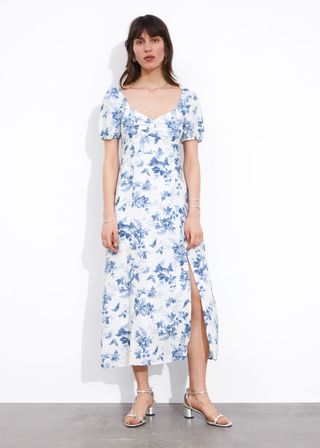 Puff Sleeve Midi Dress