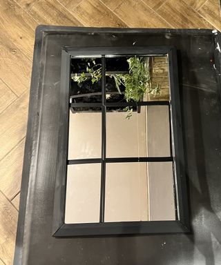 faux crittall mirror with electric tape