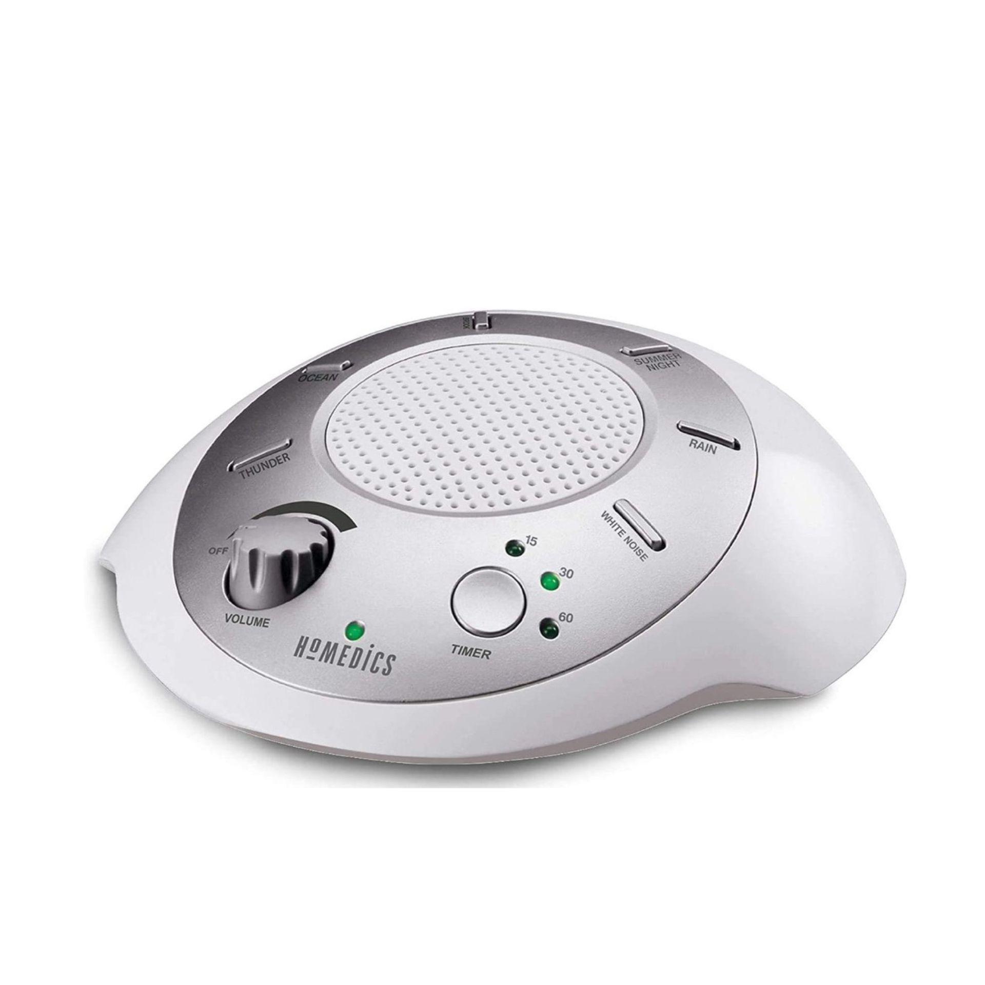 Mesin derau putih Homedics