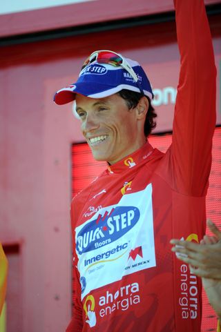 Sylvain Chavanel on podium, Vuelta a Espana 2011, stage seven