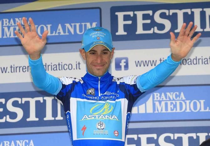 Vincenzo Nibali (Astana) on the podium.
