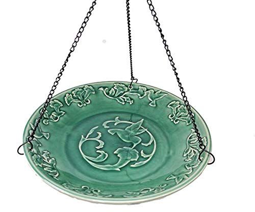 Green Hanging Bird Bath