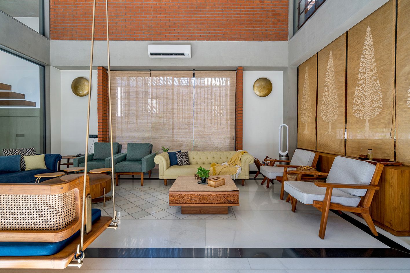 living space at An Urban House by MISA Architects