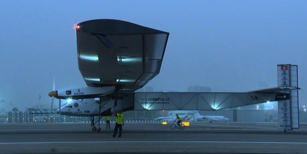 Solar Impulse 2 on Abu Dhabi Runway