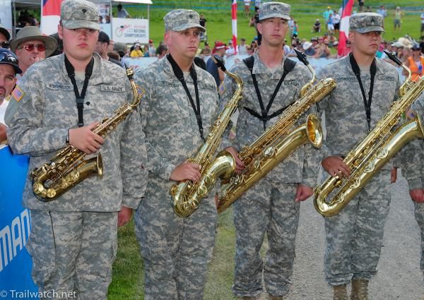 The National Guard band was on hand for the national anthem