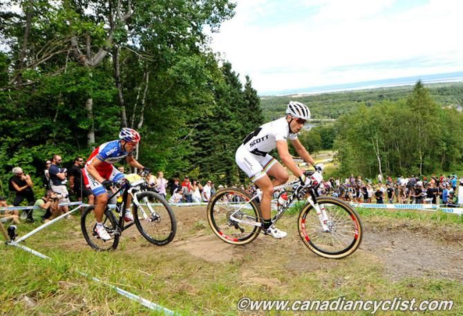 Nino Schurter (Scott Swisspower MTB Racing Team) and Julien Absalon (BMC Mountainbike Racing Team)