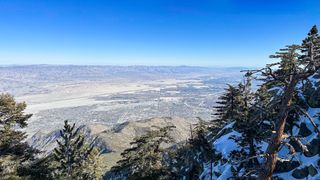 The view of California's Coachella Valley from the top of Mount San Jacinto after taking the Palm Springs Aerial Tramway