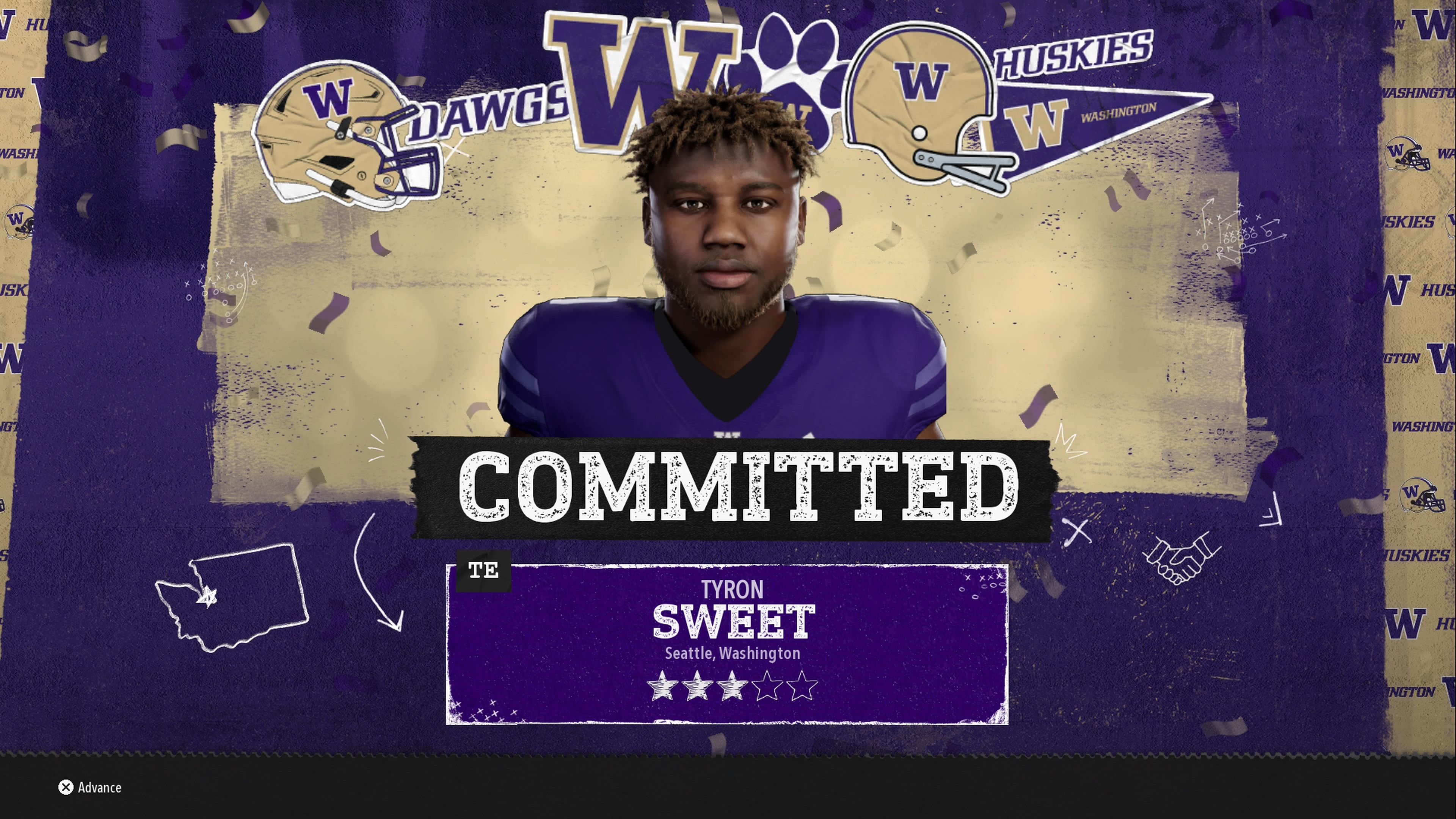 A three-star prospect signs for Washington in College Football 26