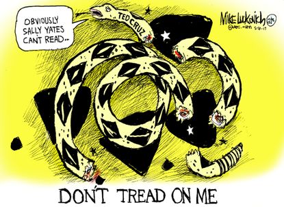 Political Cartoon U.S. Sally Yates Ted Cruz Hearing Russia