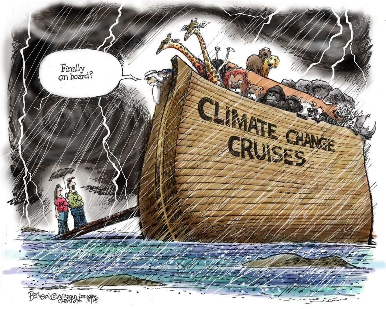 Editorial cartoon U.S. Climate change