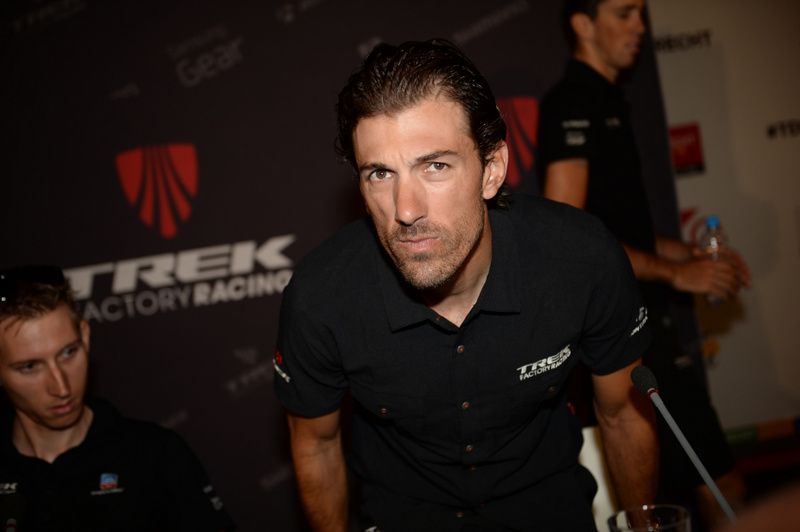 Fabian Cancellara sits down at the Trek press conference