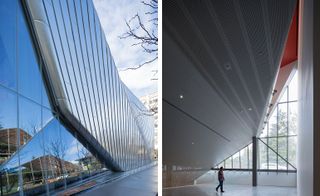 the multipurpose event space and mezzanine, with the underside of the theatre.