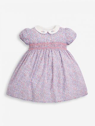 JoJo Maman Bebe pastel ditsy print smocked dress