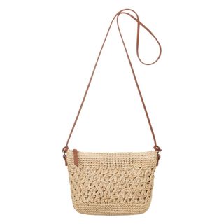 The White Company Floral Raffia Cross Body Bag