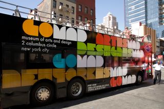 Bus graphics by Michael Bierut for the New York Museum of Art and Design