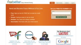 Website screenshot for FaxBetter.